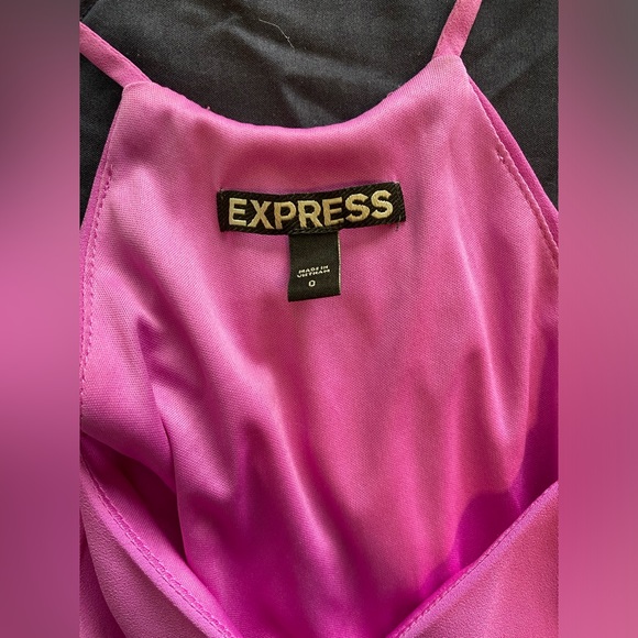 Express Bright Pink Mid-Thigh Flowy Dress - Picture 3 of 5